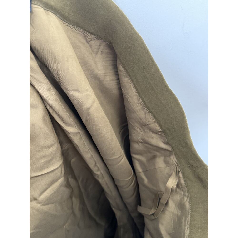 DUE per DUE Womens Olive Green 100% Silk Trousers Pants Office Size 16 - Picture 5 of 6